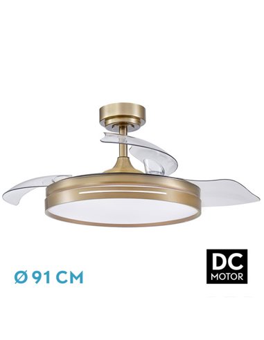 Ventilador DC 48W Micenas Cuero 3 Aspas