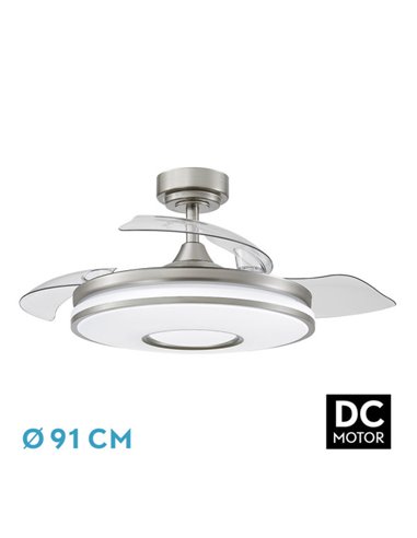 Ventilador DC 48W Dani Níquel 3 Lâminas