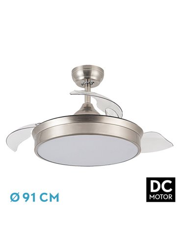 Ventilador DC 48W Cala Níquel 3 Lâminas