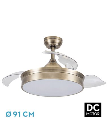 Ventilador DC 48W Cala Couro 3 Lâminas