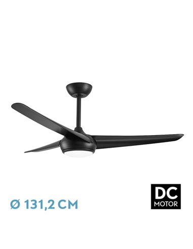 Ventilador Patras DC 24W Preto 3 Lâminas