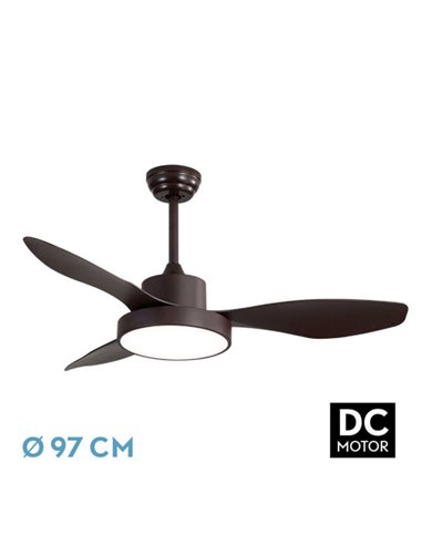 Ventilador Hayate DC 24W Marrom 3 Lâminas