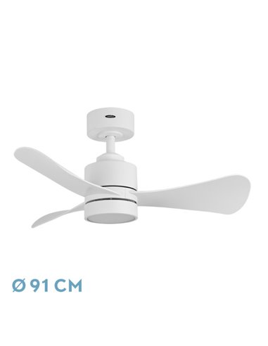 Ventilador Dc Zepelin 18w 1900lm Blanco 3aspas 91d 3000-4000-6500K Remoto,memoria Y Temporizador