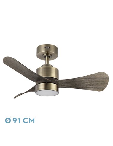 Ventilador DC Zepelin 18W Cuero/Roble 3 Aspas