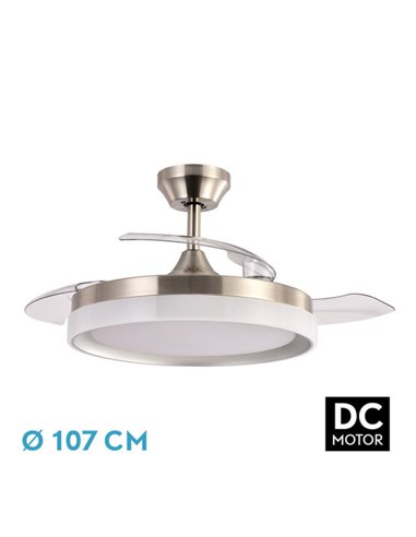 Ventilador DC Zenit Negro 72W 3 Aspas Desplegables