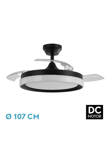 Ventilador DC Zenit Cuero 72W 3 Aspas Desplegables