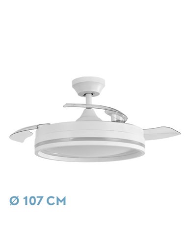 Ventilador Cerrato White DC 72W 3 lâminas implantáveis