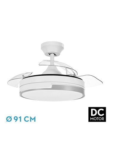 Ventilador DC 48W Olimpia Branco/Cinza 3 Lâminas