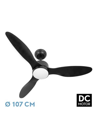 Ventilador DC Serpa Negro 24W 3 Aspas