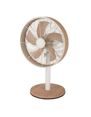 Ventilador Sobremesa Alcañiz Blanco/Haya 45W Oscilante