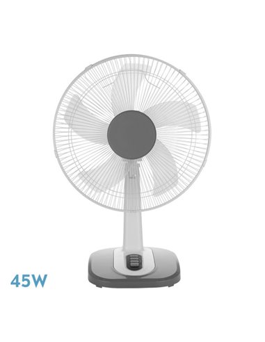 Ventilador Sobremesa Arroyo Grande Blanco/gris 3vel 45w 5 Aspas Oscilante Y Rotatorio 65x43x26cm