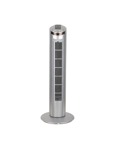 Ventilador De Torre Orbigo Plata 3vel 45w C/remoto  Oscilante Temporizador 75x27x27cm