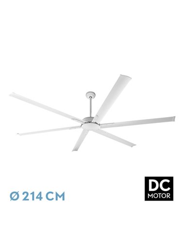 Ventilador Dc Almanzor 24w Blanco 6aspas 214d Regulable Intensidad 2950lm 3000k,4000k,6000k Remoto+temporizador+memoria