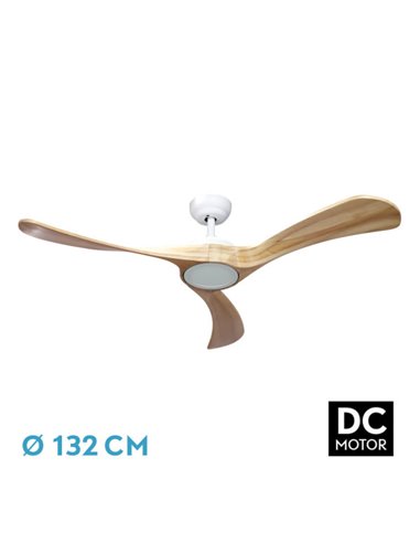 Ventilador DC Castelo 18W Blanco/Haya 3 Aspas