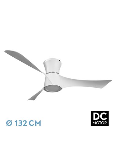 Ventilador Dc Tianas 18w Blanco 3aspas 132d Regulable Intensidad 2250lm 3000k,4000k,6000k Remoto+temporizador+memoria