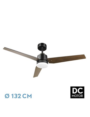 Ventilador Captus DC 22W Preto 3 Lâminas Preto/Carvalho