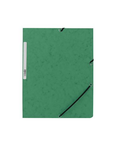 Carpeta con gomas kf02167 cartón verde con solapas din a4 q-connect