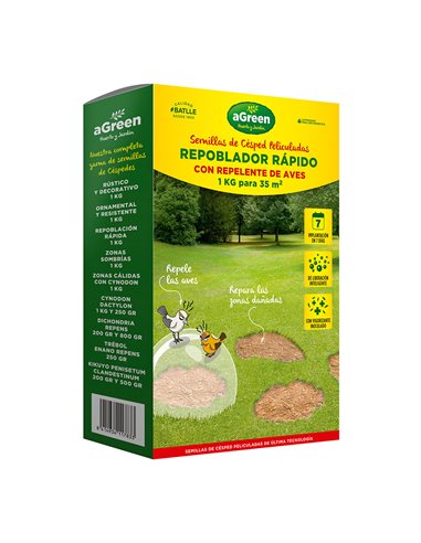 Gramado repovoado rapidamente com repelente de pássaros 1kg Agreen