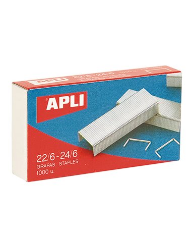 Grampos 22/6-24/6 Apli galvanizado para grampeadores de mesa