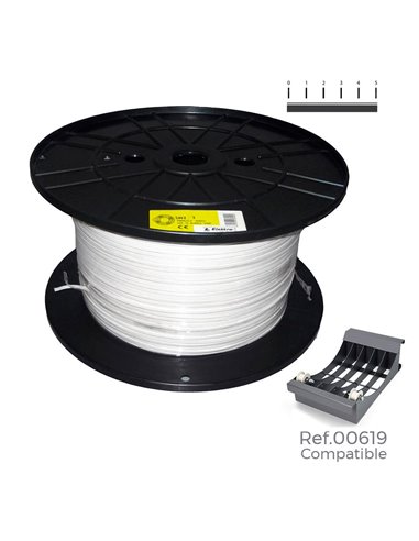 Carrete cable manguera plana blanca 3x1mm 300m (audio) (bobina grande ø400x200mm)