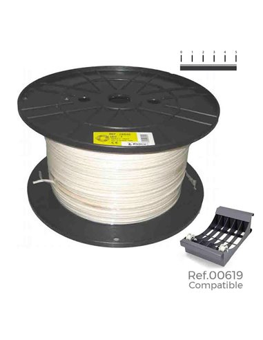 Carrete cable manguera tubular 2x1mm blanca 400m (bobina grande ø400x200mm)