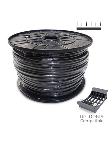 Carrete cable manguera acrilica 1kv negra 2x1mm 400m (bobina grande ø400x200mm)