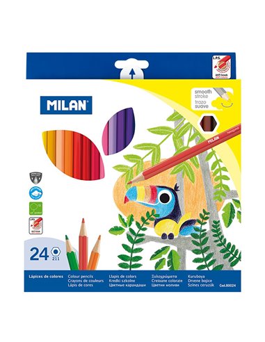 Pack con 24 lapices de colores milan