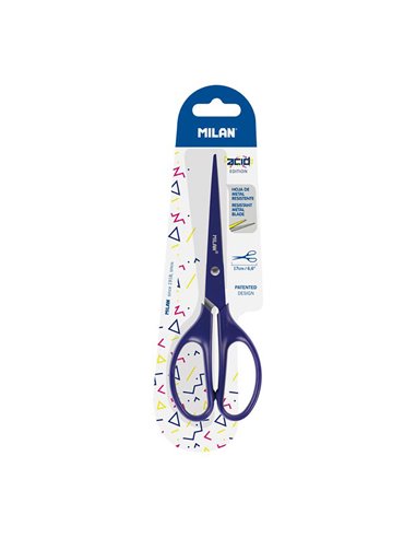 Blister com tesoura de escritório Acid Blue 17cm Milão