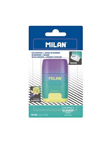 Blister compacto para apontador Milan amarelo-turquesa Sunset