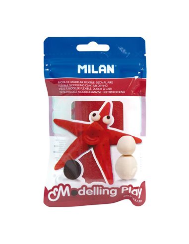 Pasta de modelar flexible modelling play 100g seca al aire, rojo milan