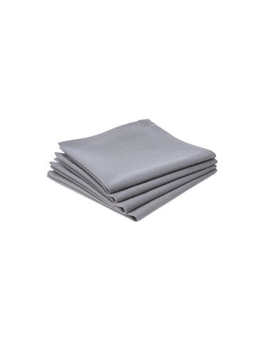 Pack 4 servilletas de algodón color gris 40x40cm