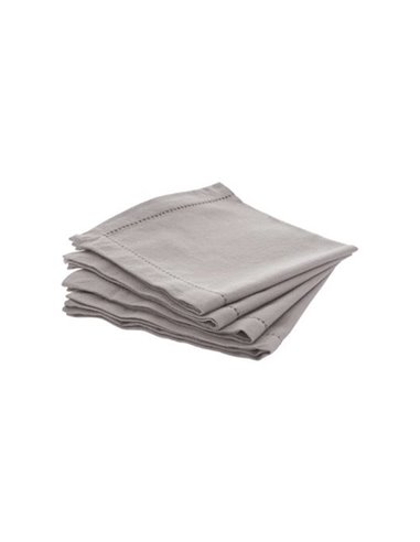 Pack de 4 guardanapos de algodão Taupe 40x40cm