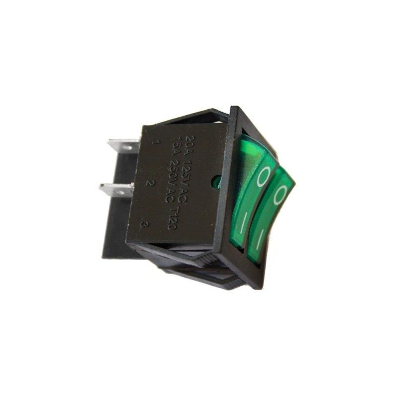 Interruptor doble 15a 250v verde