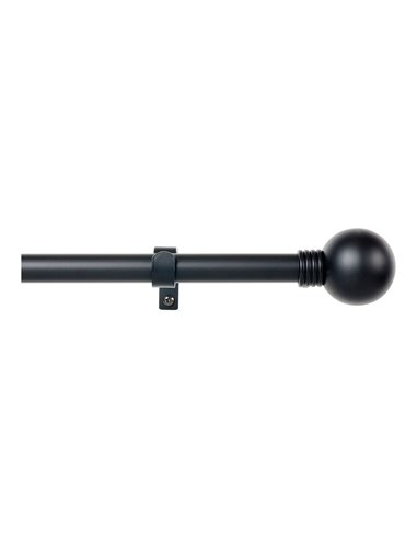 Kit barra cortina anillo extensible de 110 a 200cm negro stor planet