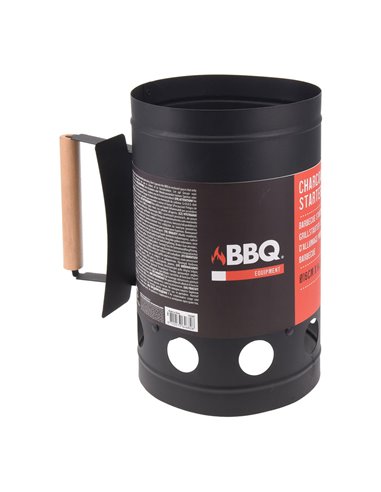 Arrancador para barbacoa 27cm, zinc color negro