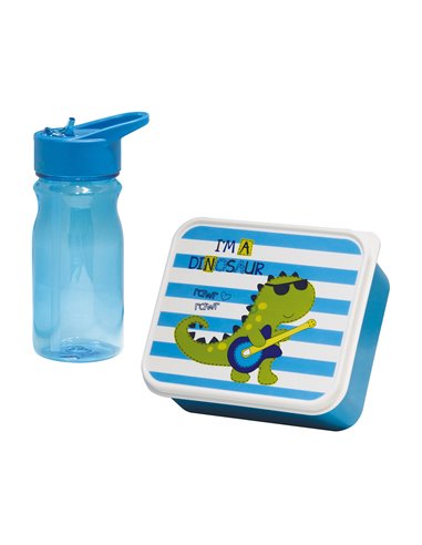 Caja infantil para merienda con cantimplora dino 0,85l/0,5l mondex