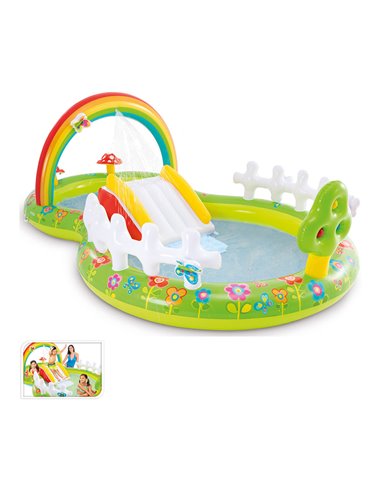 Piscina hinchable infantil con tobogán 290x180x104cm