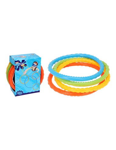 Juguetes de buceo, set de 6 aros de colores diámetro 15cm