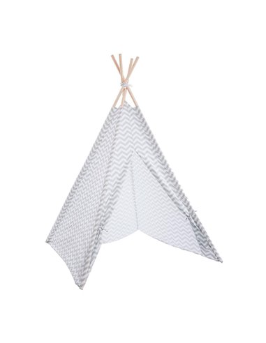 Tipi cinza com tampa de armazenamento 160x120x120cm