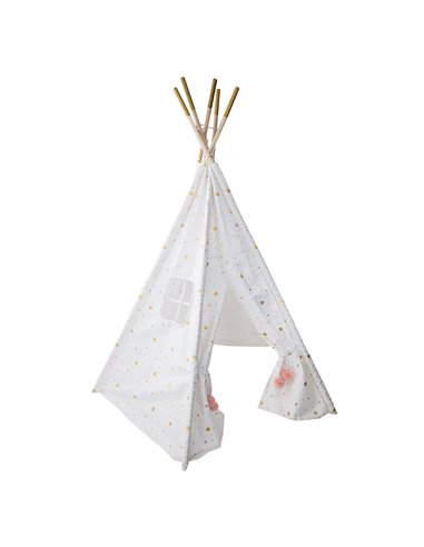 Tipi blanco con ventana lateral 160x130x130cm