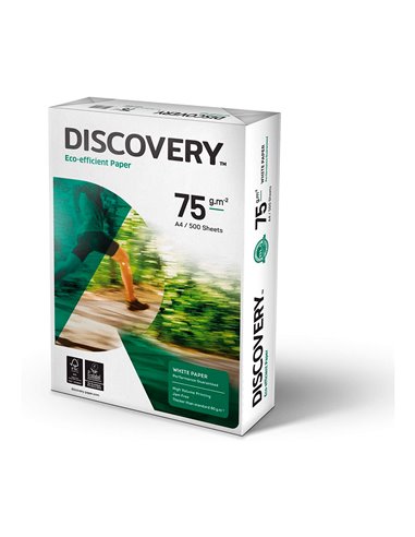 Pack con 500 hojas de papel multifunción discovery dina4 75g