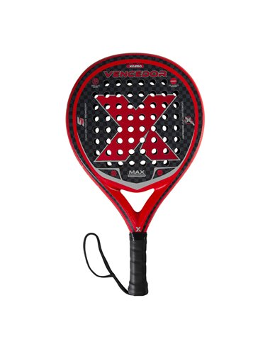 Pala de padel color rojo, 37x26x3,5cm, 360g