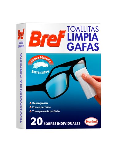 Limpiagafas bref toallitas 20 unid. (sobres individuales)