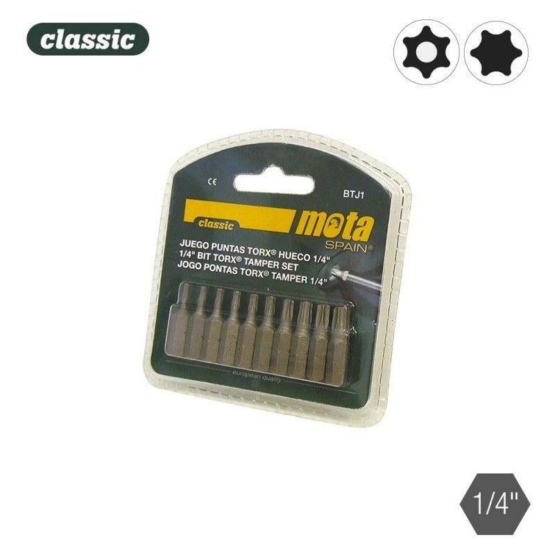 Juego puntas torx tamper x 25mm 10 piezas btj1