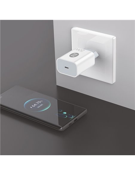 Cargador pd 20w + cable lightning-apple blanco tech one tech