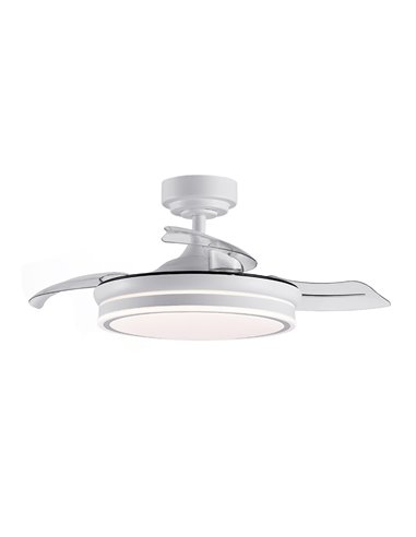 Ventilador LED aspas plegables Moss Mini Blanco 35W 3900 Lm CCT