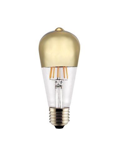 BOMBILLA LED E27 ST64 HALF MIRROR ORO 6W