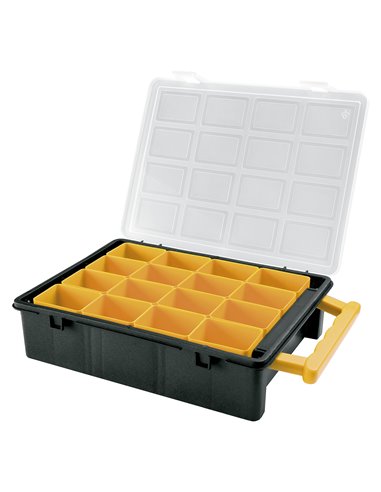 Maletin Organizador Plastico 16 Compartimentos Extraibles 242x188x60 mm.