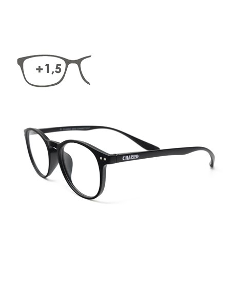 Gafas Lectura Connecticut Negras Aumento +1,5 Patillas Para Colgar del Cuello