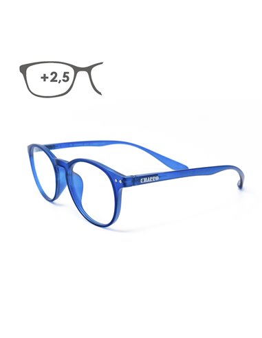 Gafas Lectura Connecticut Color Azul Aumento +2,5 Patillas Para Colgar del Cuello